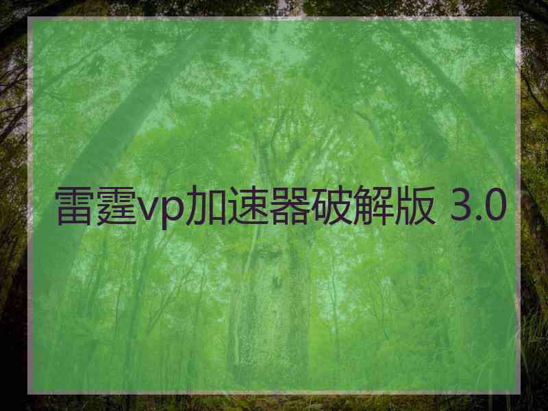 雷霆vp加速器破解版 3.0