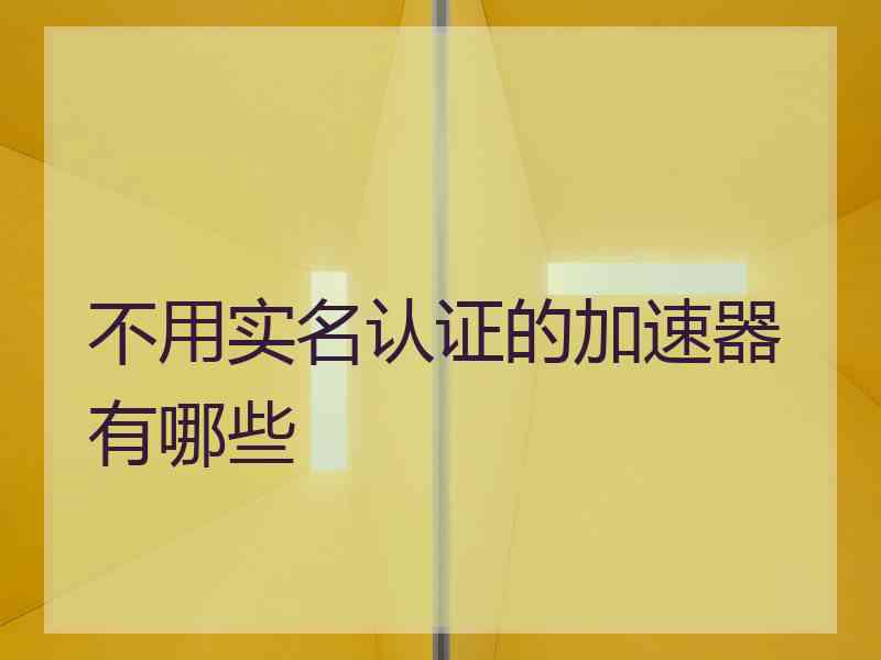 不用实名认证的加速器有哪些