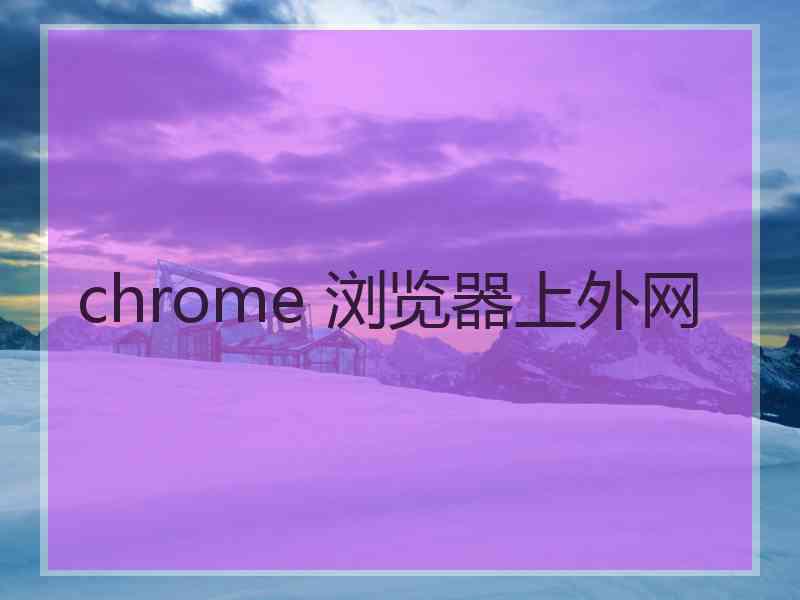 chrome 浏览器上外网