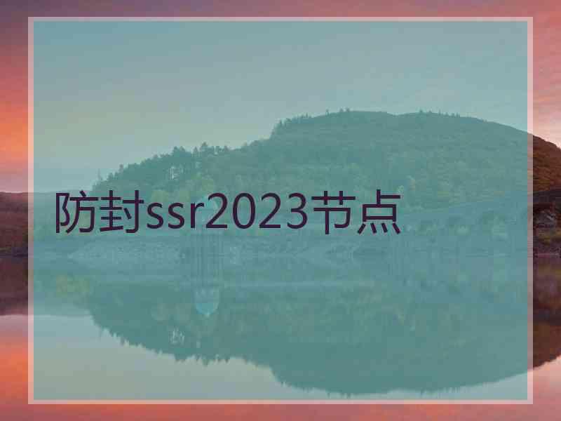防封ssr2023节点