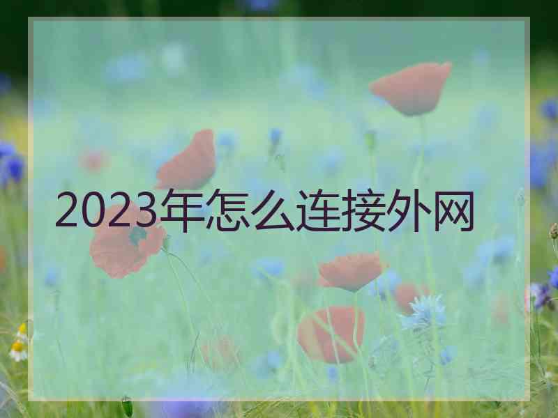 2023年怎么连接外网