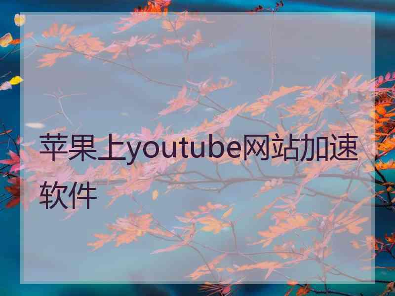苹果上youtube网站加速软件