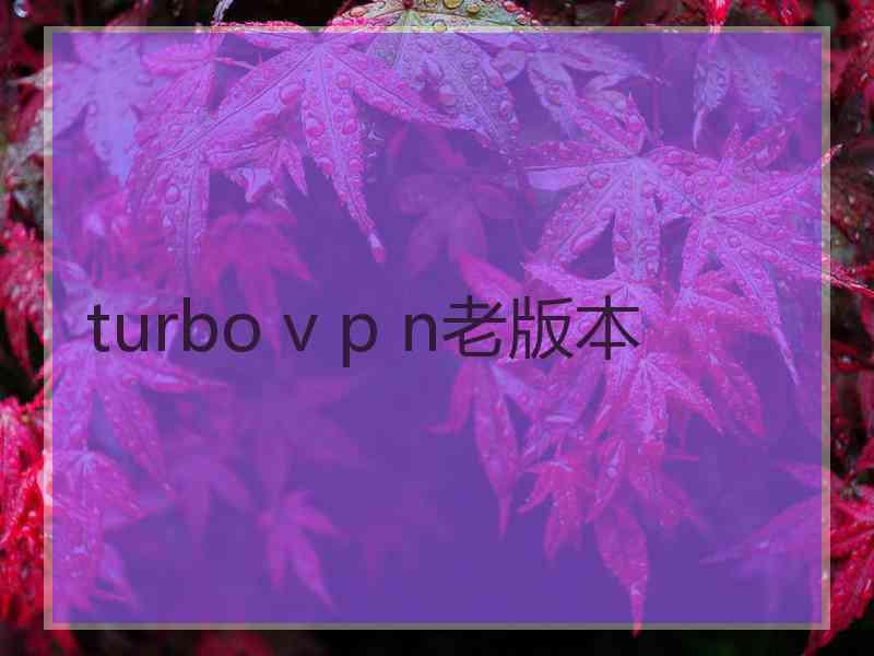 turbo v p n老版本