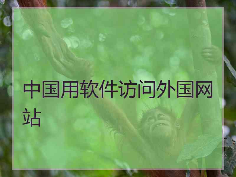 中国用软件访问外国网站