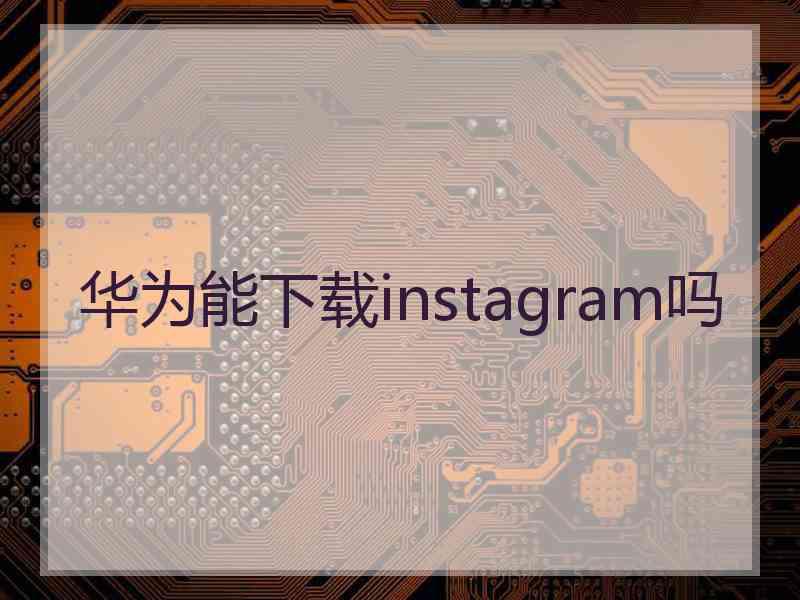 华为能下载instagram吗