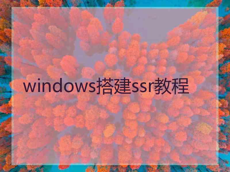 windows搭建ssr教程