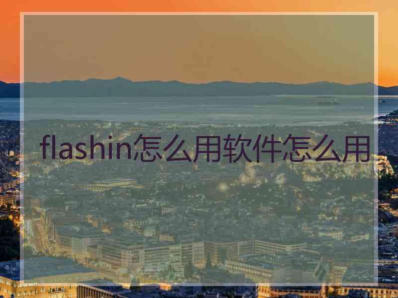 flashin怎么用软件怎么用