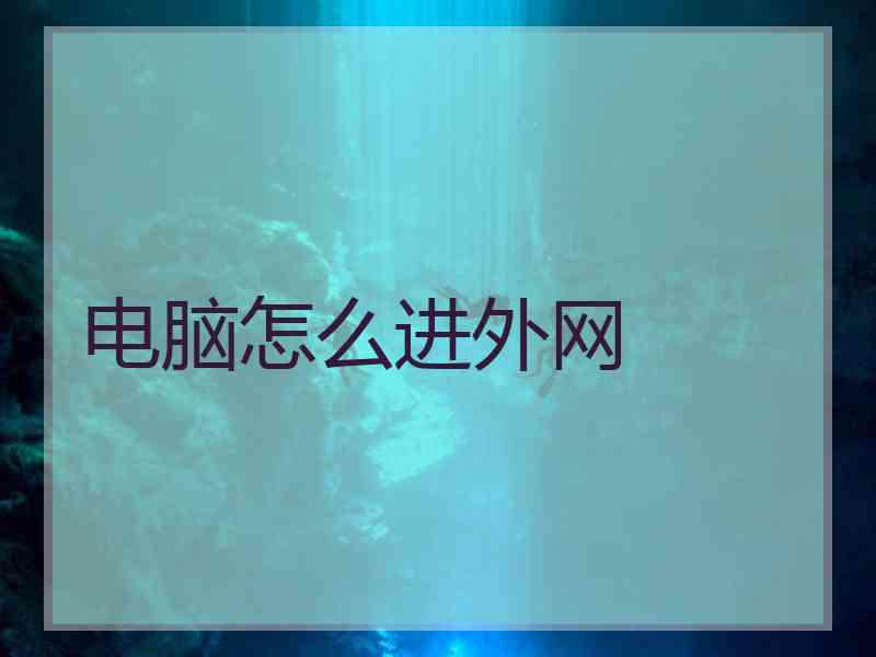 电脑怎么进外网